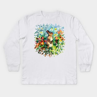 Cottontail (splash version) Kids Long Sleeve T-Shirt